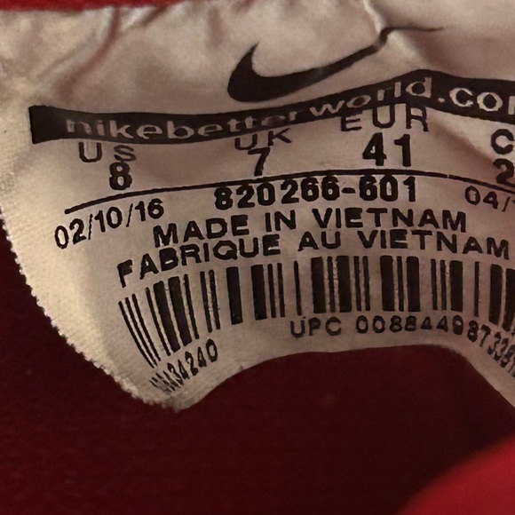 Nike Air Force 1 Game Red/White Men's - Size 8- 820266-601 - Picture 9 of 11